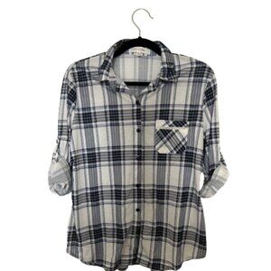 Eden & Olivia Blue Plaid Flannel Shirt